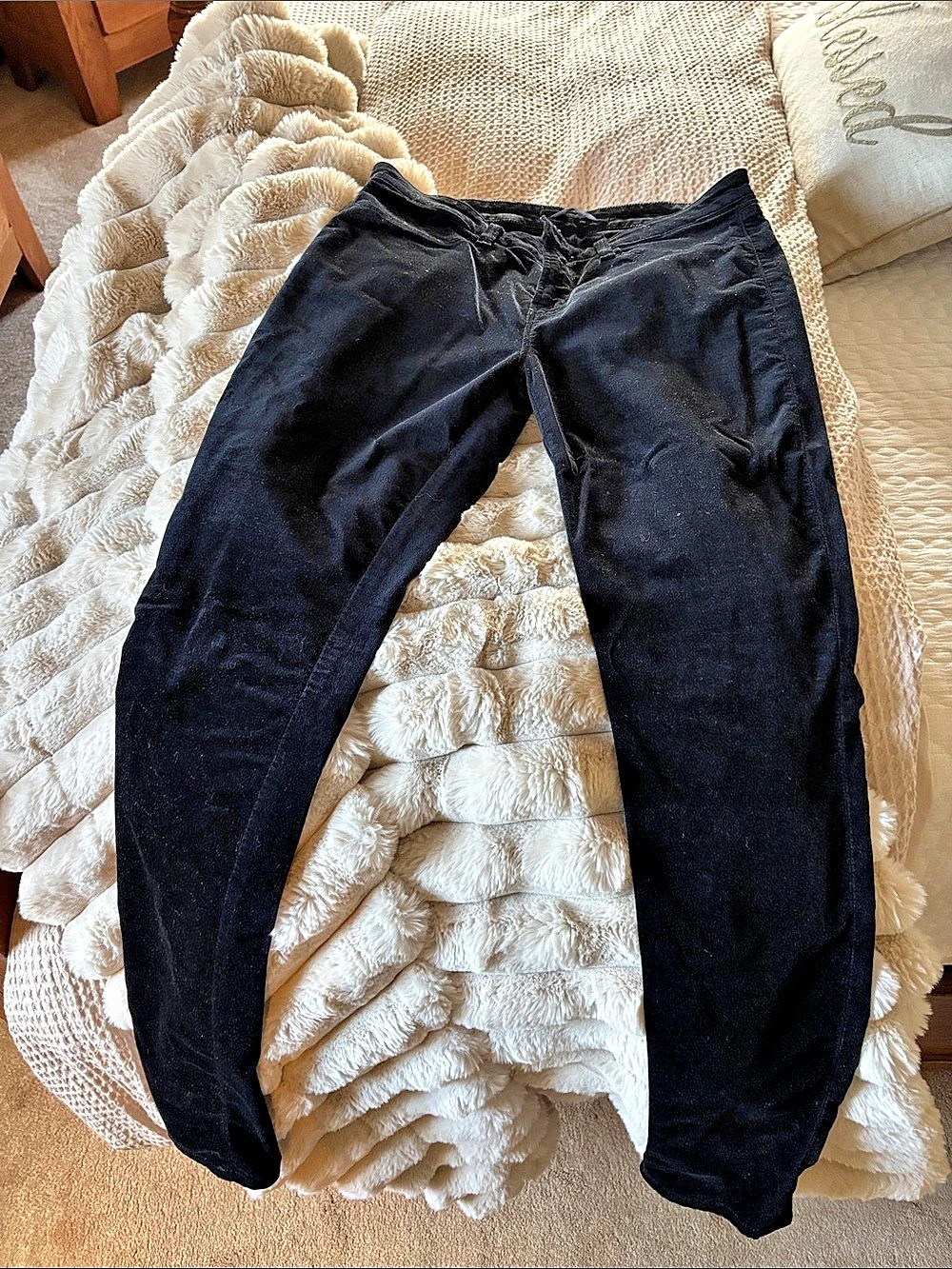 J Brand Super Skinny Velvet Pants Waist 30 Black